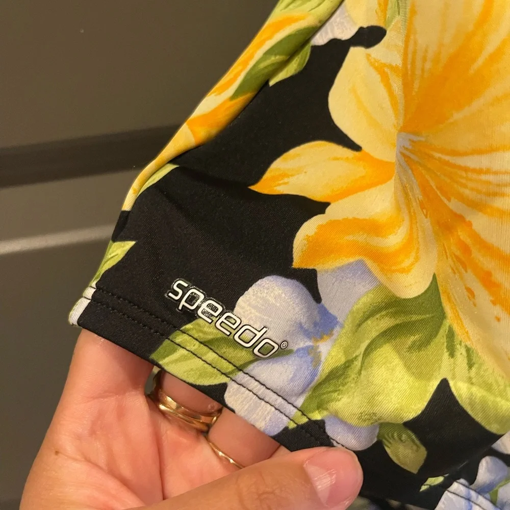 Speedo Yellow and Blue Floral Swimwear - Picture 2 of 3